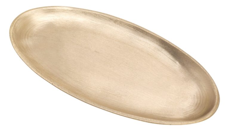 Kerzenhalter aus Messing – ovale Platte, 12 × 6 cm