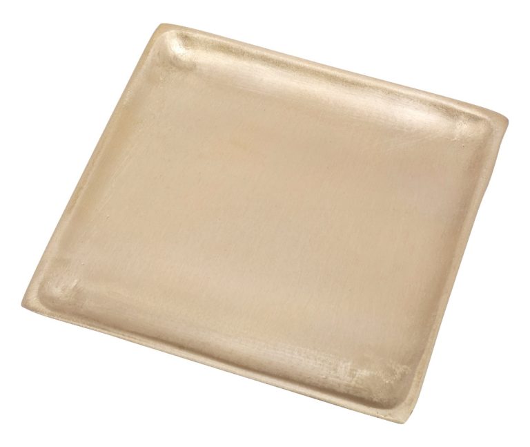Kerzenhalter aus Messing – Quadratplatte, 9 × 9 cm
