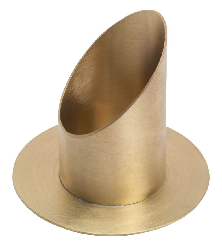 Kerzenhalter aus Messing – Schale mit Rand, schräg, Ø 6 cm