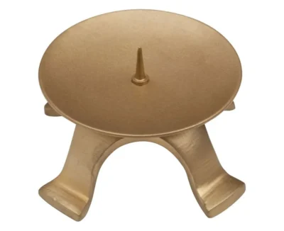 Kerzenhalter aus Messing – Schale mit Dorn, vier Füße, Ø 11,5 cm