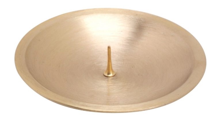 Kerzenhalter aus Messing – Schale mit Dorn, Ø 8 cm
