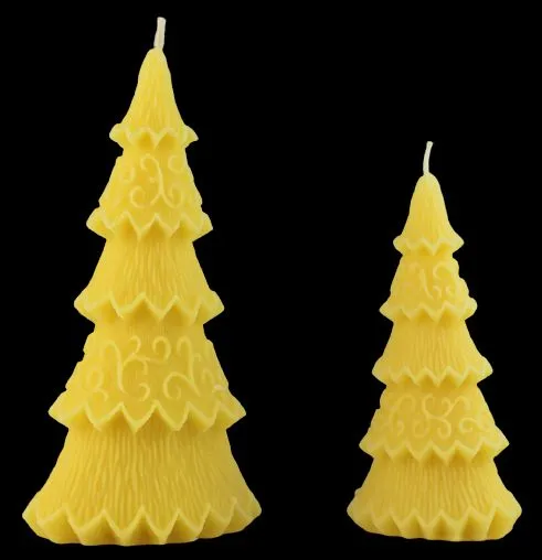 Bienenwachskerzen Geschenkset – Großer und kleiner Weihnachtsbaum