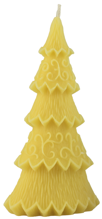 Großer Weihnachtsbaum – Spiralkerze aus Bienenwachs