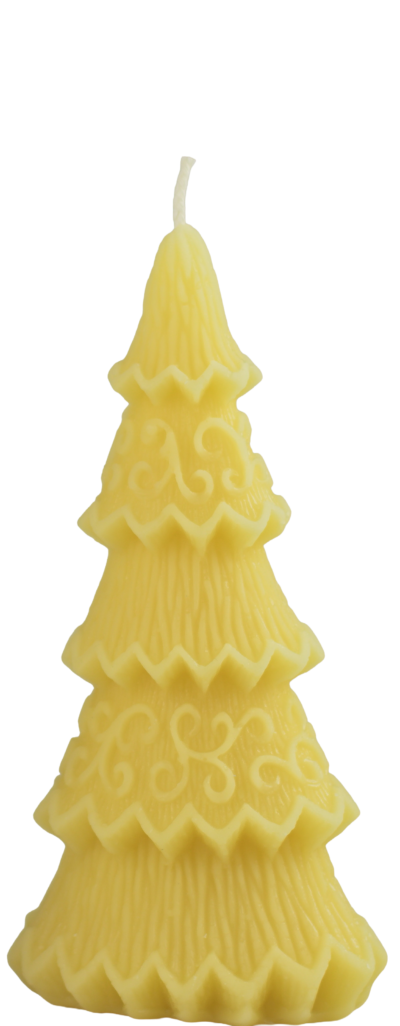 Kleiner Weihnachtsbaum – Spiralkerze aus Bienenwachs