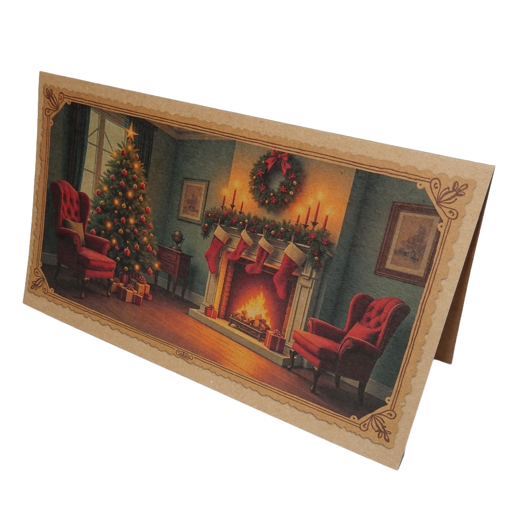 Wärme-Geschenkbox – Bienenkerze, Halter & Karte „Weihnachtsbaum"