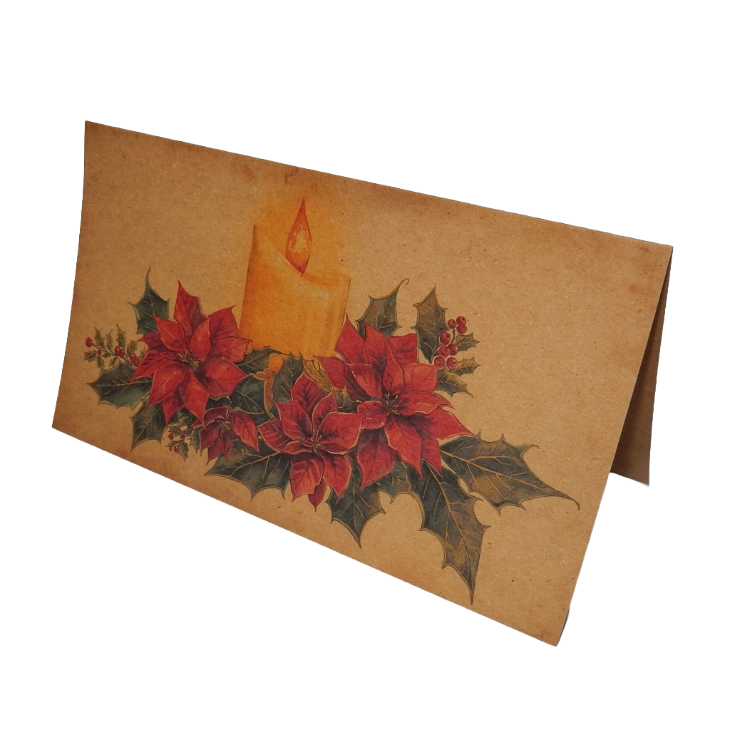 Wärme-Geschenkbox – Bienenkerze, Halter & Karte „Kerze und Kranz"