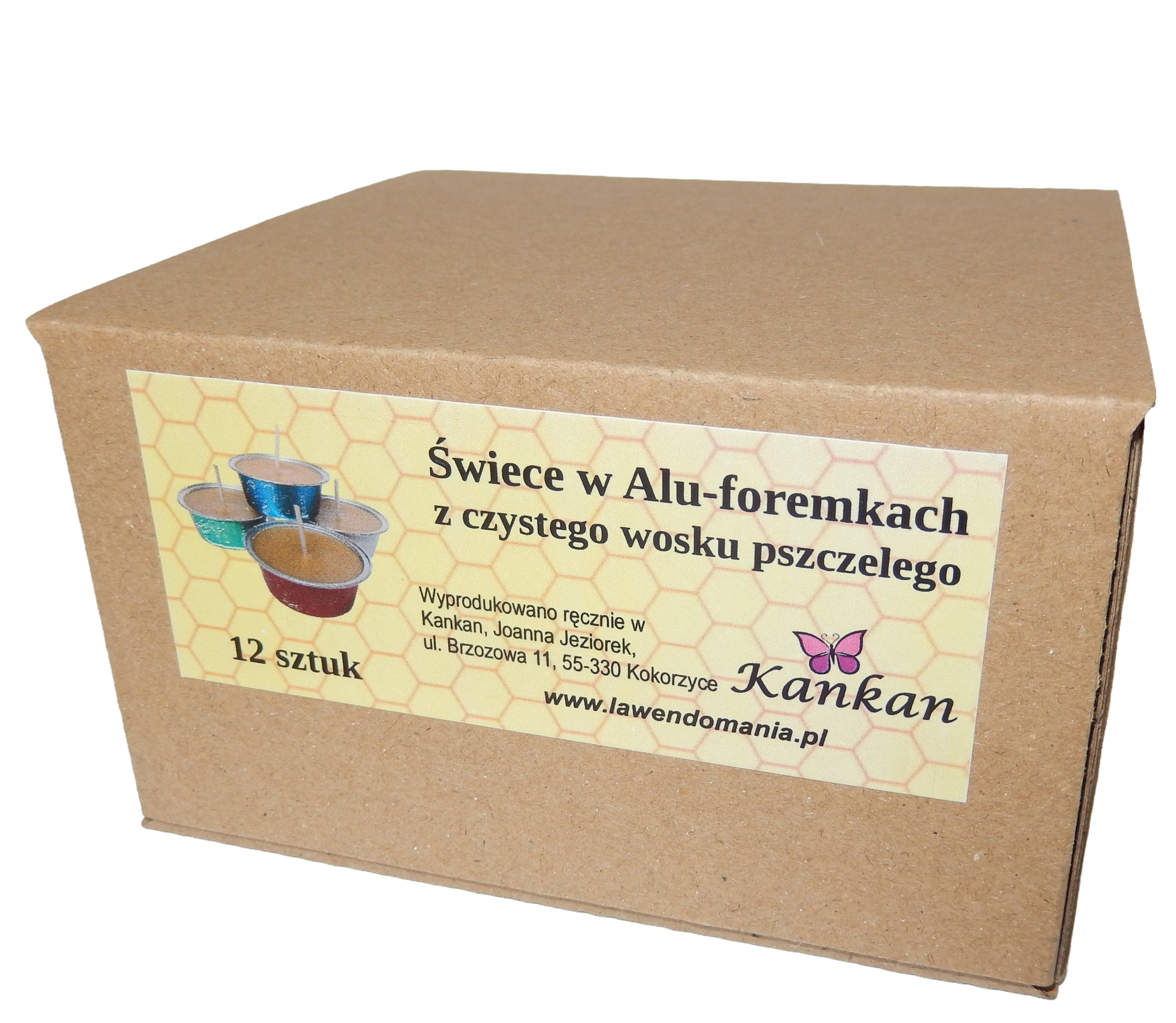 Bienenwachskerzen in ALU-Formen bunt – 12 Stück