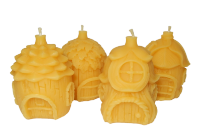 Kollektion „Waldidyll" – 4er-Set Bienenwachskerzen