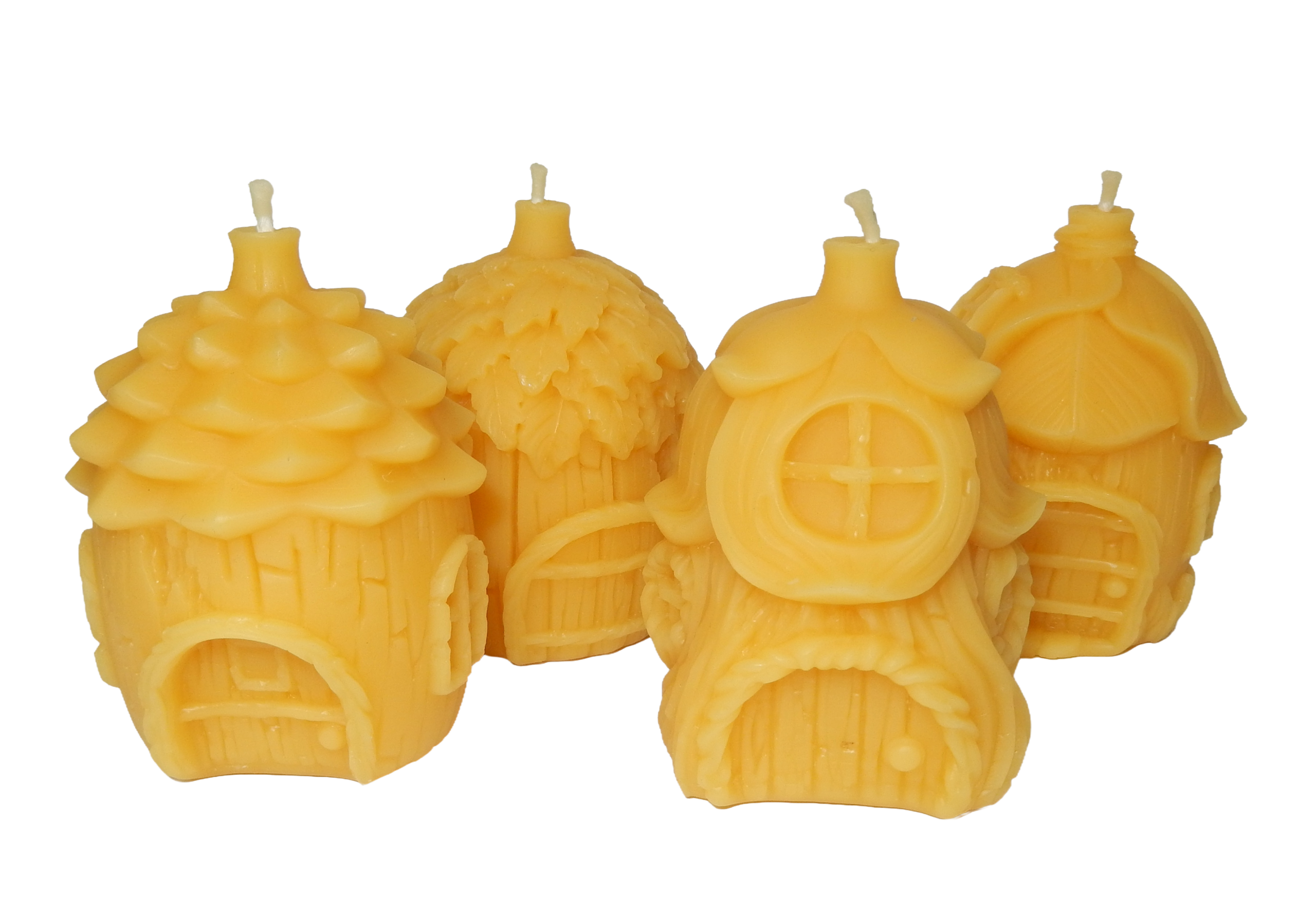 Kollektion „Waldidyll" – 4er-Set Bienenwachskerzen