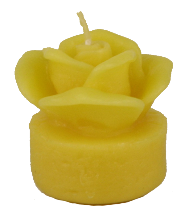 Kleine Rose Teelicht – Kerzen aus Bienenwachs – 3 Stück