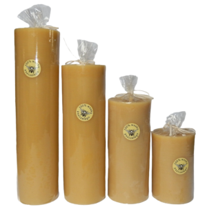 Retro-Kerzen Nr. 7 aus Bienenwachs – 4er-Set