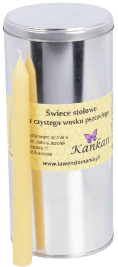 Tafelkerzen aus Bienenwachs – 20-Stück-Set in der Metalldose