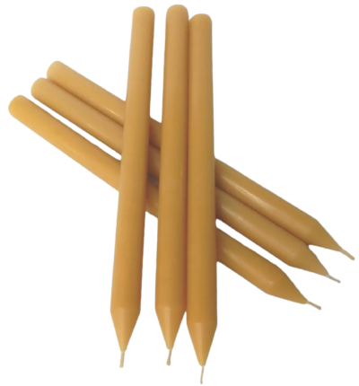 Tafelkerze aus Bienenwachs, Ø 2,2 × 30 cm – 6 Stück