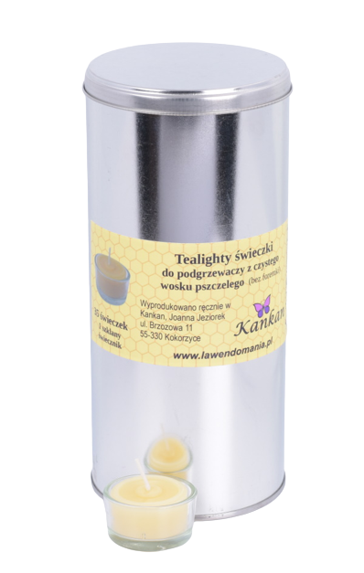 Teelichter ohne Form in der Dose – 35 Stück + Halter