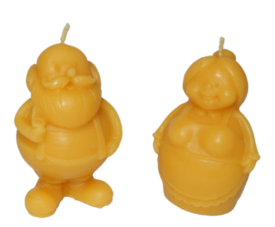 Bienenwachskerzen-Set „Liebe Großeltern" – Figuren Oma und Opa