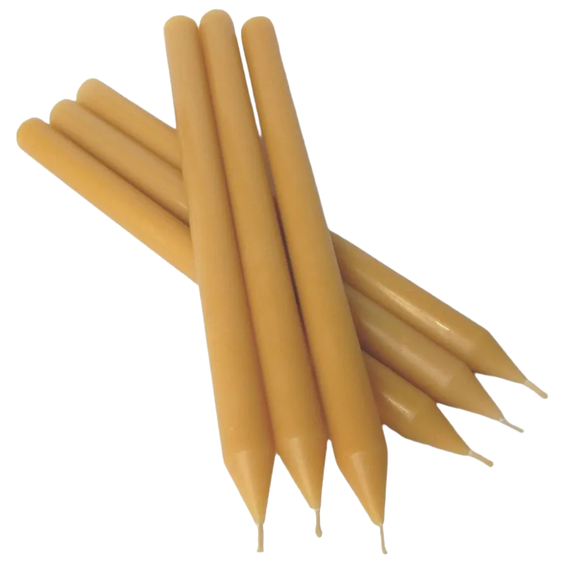 Tafelkerze aus Bienenwachs, Ø 2,2 × 30 cm – 6 Stück