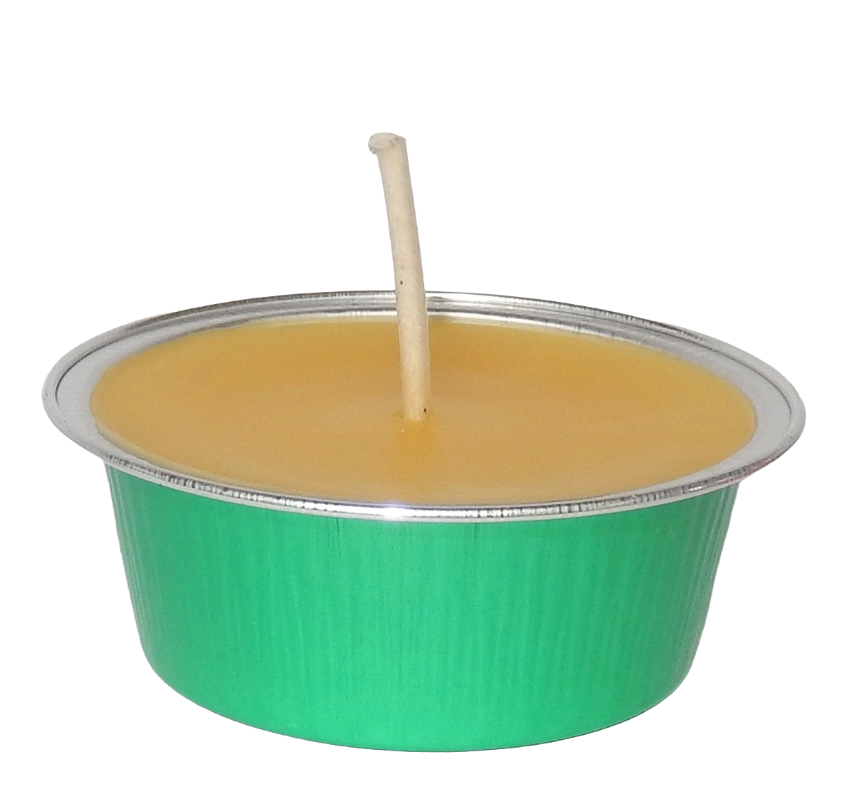 Bienenwachskerzen in ALU-Formen grün – 24 Stück